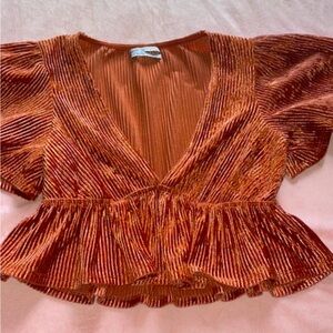 Burn orange blouse 2/XS